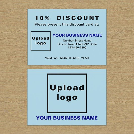 Business Light Blue Discount Card Rabattkarte