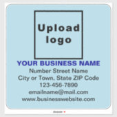 Business Light Blue Large Square Vinyl Sticker (Blatt)