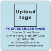 Business Light Blue Large Square Vinyl Sticker (Vorderseite)