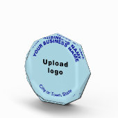 Business Light Blue Octagon Shape Foto Block (Rechts)