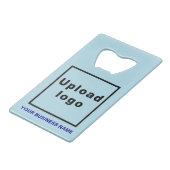 Business Light Blue Rectangle Flaschenöffner (Rückseite Schrägansicht)