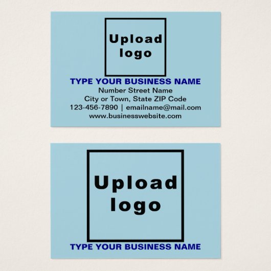 Business Light Blue Rectangle Visitenkarte (Vorne & Hinten)