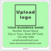 Business Light Green Large Square Vinyl Sticker (Blatt)