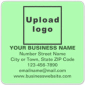 Business Light Green Large Square Vinyl Sticker (Vorderseite)