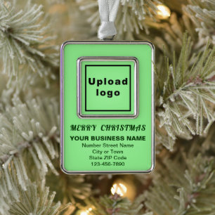 Business Light Green Portrait Rectangle Gerahmt Rahmen-Ornament Silber