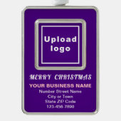 Business Lila Portrait Rectangle Gerahmt Rahmen-Ornament Silber (Vorderseite)