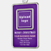 Business Lila Portrait Rectangle Gerahmt Rahmen-Ornament Silber (Links)