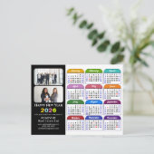 Business-Logo 2026 Kalender Modern Black Colorful Feiertagspostkarte (Stehend Vorderseite)