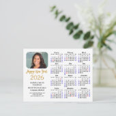 Business-Logo 2026 Kalender Moderner Gold-Glitzer Feiertagspostkarte (Stehend Vorderseite)