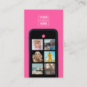 Business-Logo 7 Foto Raster Social Media QR-Code Visitenkarte (Vorderseite)