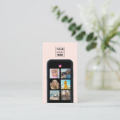 Business-Logo 7 Foto Raster Social Media QR-Code Visitenkarte (Stehend Vorderseite)