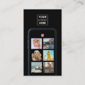 Business-Logo 7 Foto Raster Social Media QR-Code Visitenkarte (Vorderseite)