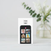 Business-Logo 7 Foto Raster Social Media QR-Code Visitenkarte (Stehend Vorderseite)