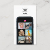 Business-Logo 7 Foto Raster Social Media QR-Code Visitenkarte (Vorderseite)