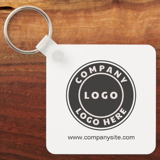 Business Logo and Company Website Employees Schlüsselanhänger (Vorderseite)