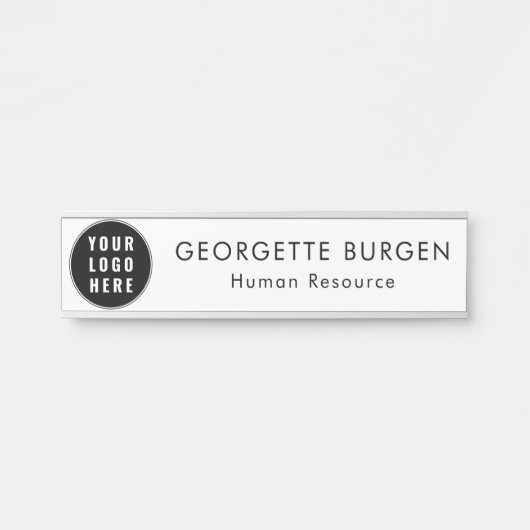 Business Logo and Employees Name Custom Türschild (Vorderseite )