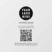 Business Logo and QR Code Custom Fensteraufkleber (Blatt)