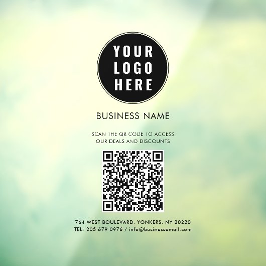 Business Logo and QR Code Custom Fensteraufkleber (Blatt 3)