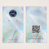 Business Logo and QR Code Earring Display Card (Vorne & Hinten)