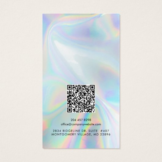 Business Logo and QR Code Earring Display Card (Rückseite)