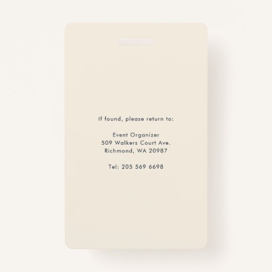 Business Logo and QR Code Event Attendee Custom ID Ausweis (Rückseite)