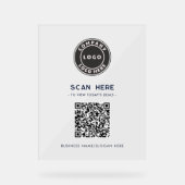 Business Logo and QR Code Scan Here Acrylschild (Vorderseite)
