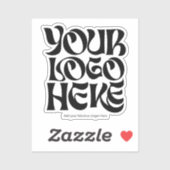 Business Logo and Text Water-proof Clear Aufkleber (Blatt)