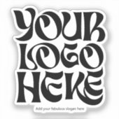 Business Logo and Text Water-proof Clear Aufkleber (Vorderseite)