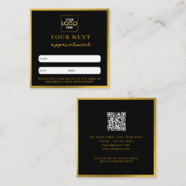 Business-Logo Beauty-Karte Schwarzes Gold Quadratische Visitenkarte