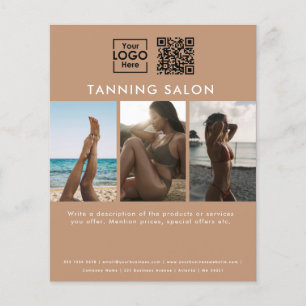 Business Logo Beauty Tanning Salon Fotos QR Code Flyer
