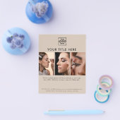 Business-Logo Beige Schönheitssalon 3 Fotos Flyer (Einzeln)