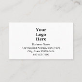 Business Logo Black and White Branded Empfehlungskarte (Rückseite)