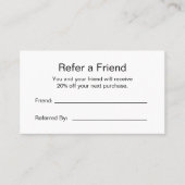 Business Logo Black and White Branded Empfehlungskarte (Vorderseite)