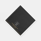 Business Logo Black Gold Dots Branded Serviette (Ecke)