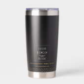 Business Logo Black Gold Dots Branded Thermobecher (Vorderseite)