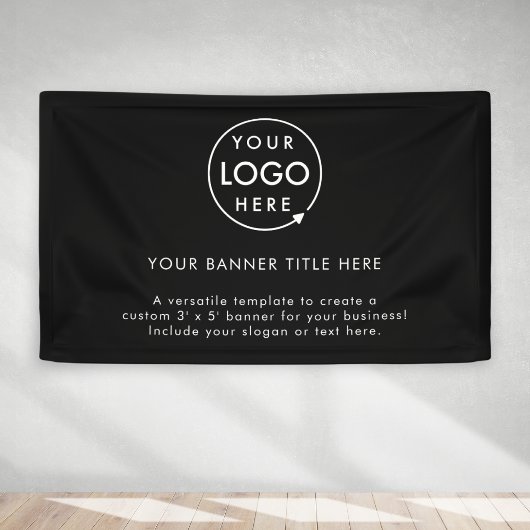 Business Logo | Black Modern Professional 5' Banner