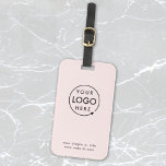 Business Logo Blush Pink | Travel Gepäckanhänger<br><div class="desc">Ein einfaches custom blush pink business luggage tag template in modern minimalist style which can be easily updated with your company logo,  slogan and business details. #luggagetag #logo #business #travel</div>