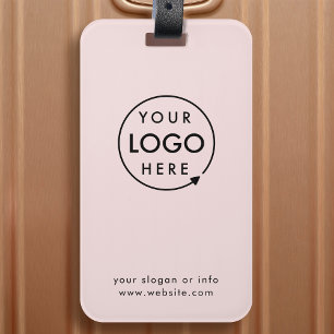 Business Logo Blush Pink Travel Gepäckanhänger