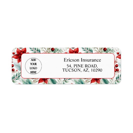 Business Logo Christmas Greenery Return Address (Vorne)