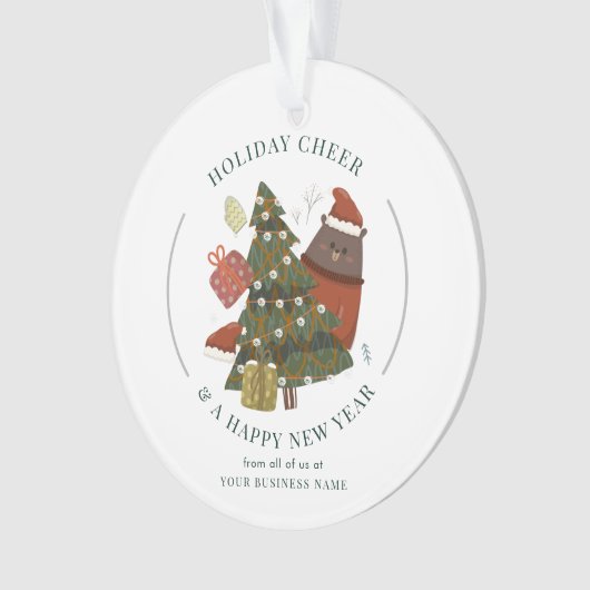 Business Logo Christmas Holiday Corporate Custom Ornament (Vorderseite)