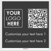 Business Logo Company Einfaches QR-Code Text Schwa Aufkleber (Blatt)