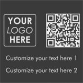 Business Logo Company Einfaches QR-Code Text Schwa Aufkleber (Vorderseite)