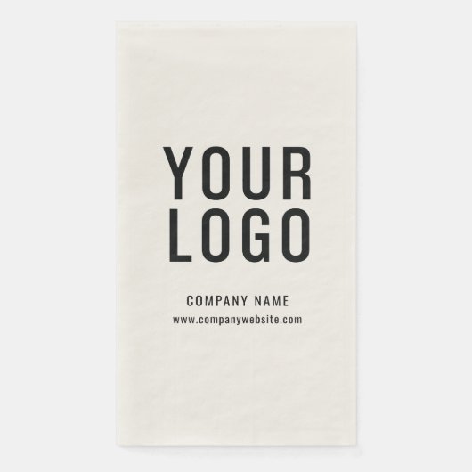 Business Logo Company Event Minimalistisch Ecru Serviette (Vorderseite)
