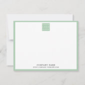 Business Logo Company Name Green Border Mitteilungskarte (Vorderseite)