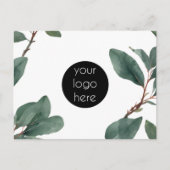 Business Logo Company Promotional Eucalyptus Feiertagspostkarte (Vorderseite)