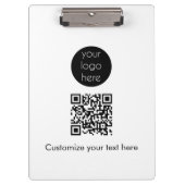 Business Logo Company Promotional QR Code Text Klemmbrett (Vorderseite)