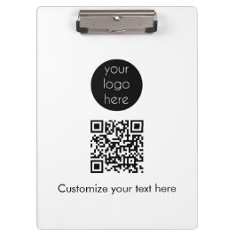 Business Logo Company Promotional QR Code Text Klemmbrett