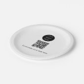 Business Logo Company Promotional QR Code Text Pappteller (Schrägansicht)