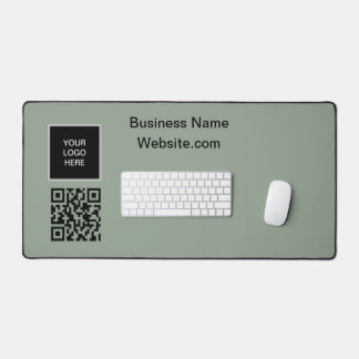 Business Logo Company Sage Green QR Code Schreibtischunterlage