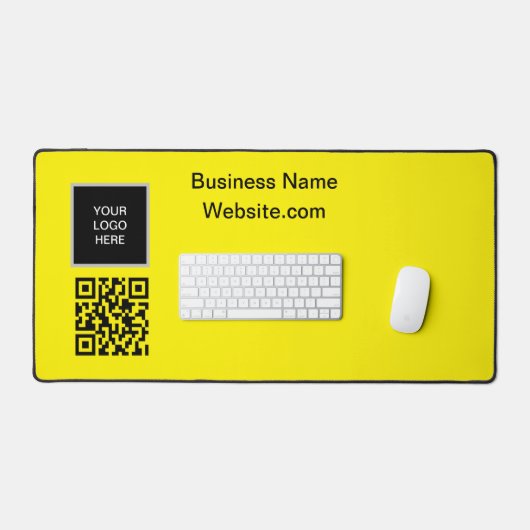 Business Logo Company Yellow QR Code Schreibtischunterlage (Tastatur & Maus)